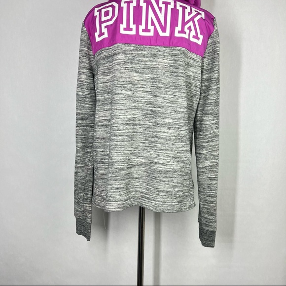 Pink Victoria's Secret Purple Gray Size Medium Women's Quarter Zip Pullover - Picture 5 of 8